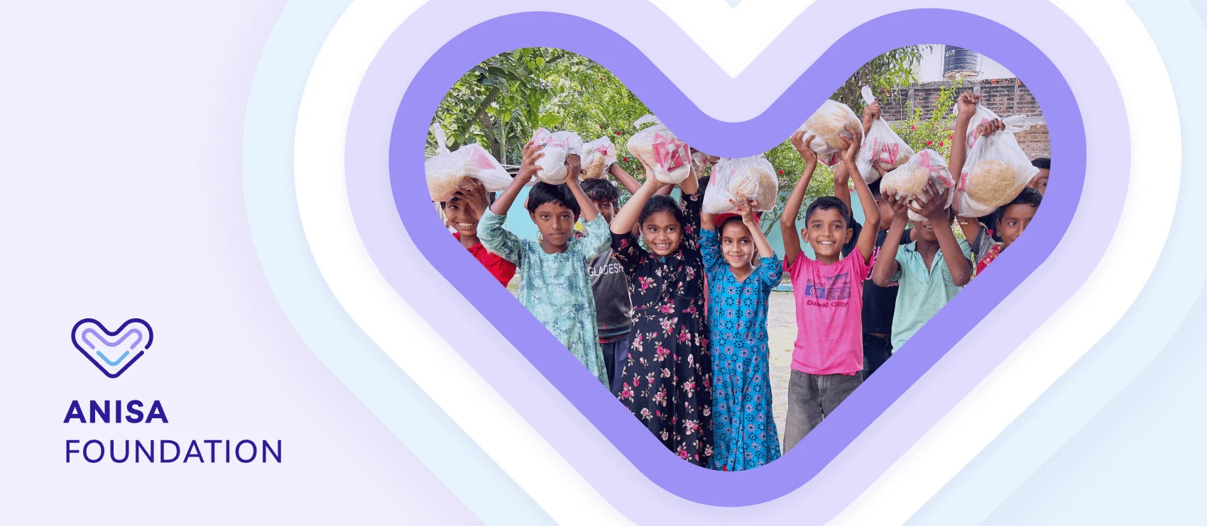 Anisa Foundation logo with a message introducing the charity and thanking supporters