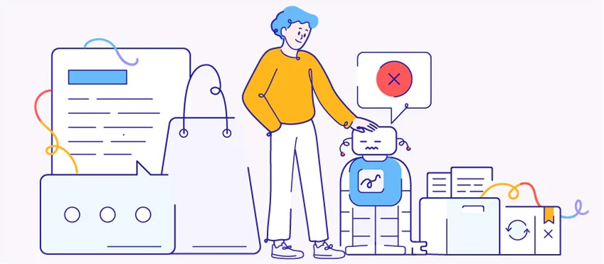 Illustration of five ecommerce roles irreplaceable by AI in enhancing customer experience and strategy