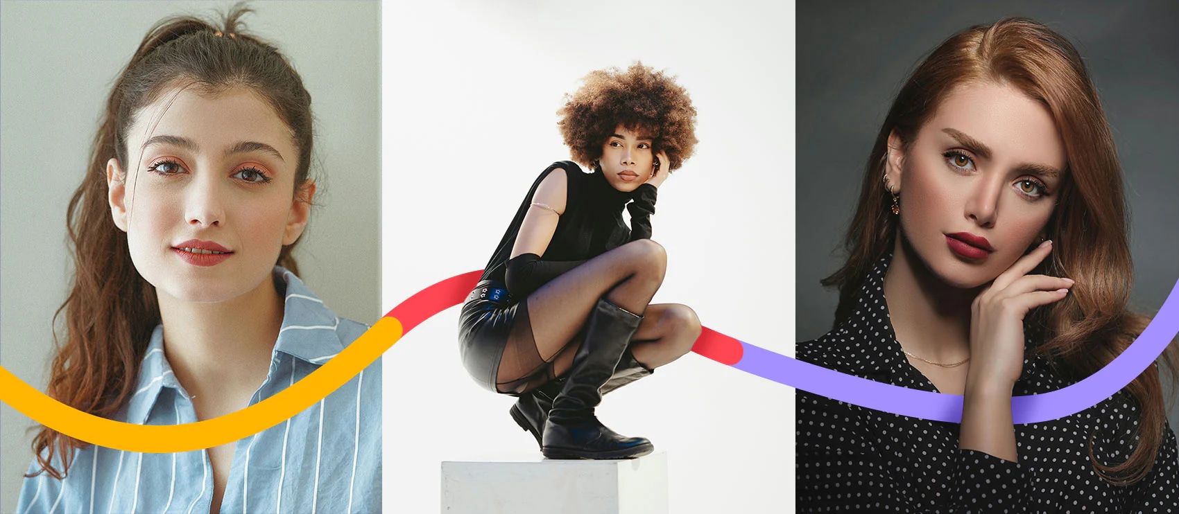 Banner image of professional headshot editing guide with models