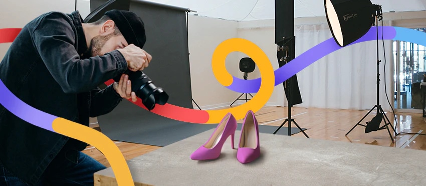 High-quality product photo of stylish shoes showcasing ideal lighting and angle for ecommerce