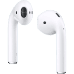 White wireless earbuds with background removed for a clean, professional look. Edited.