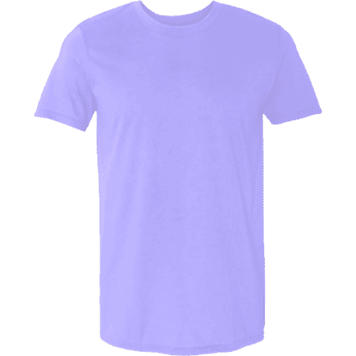 Purple t-shirt displayed with ghost mannequin effect for a seamless and professional look. Edited.