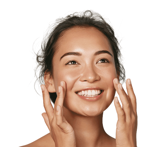 A smiling woman with smooth skin and enhanced features, showcasing professional photo retouching techniques.