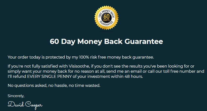 VisiSoothe-money back guarantee