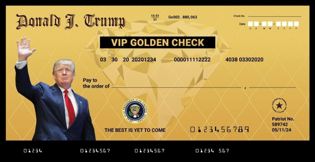 VIP Trump Golden Check