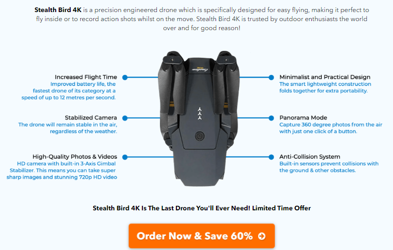 Stealth bird 4k drone scam