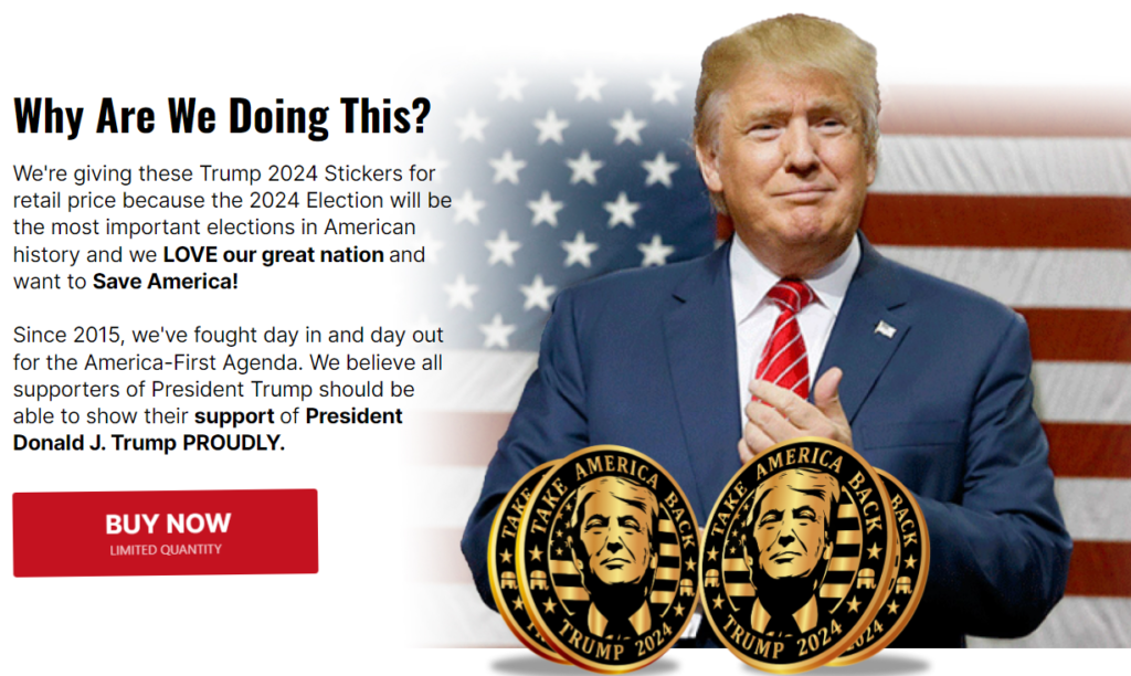 Trump 2024 Stickers scam